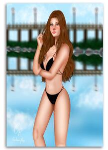 Obraz na plátne Dievča na pláži - Crislainy Reis Silva Rozmery: 40 x 60 cm