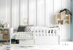 Detská posteľ BENEDIS, 80x160, biela/čierna