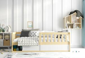 Detská posteľ BENEDIS, 80x160, borovica/biela/čierna