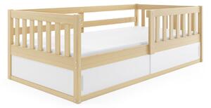 Detská posteľ SMART + matrac, 80x160, borovica/biela/čierna
