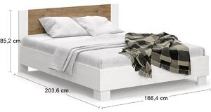 Manželská posteľ s roštom Mateo LB-160 160x200 cm - sosna Andersen / dub april