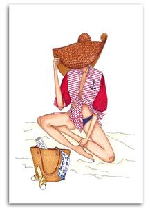 Obraz na plátne Relaxácia žien na pláži - Gisele Oliveira Fraga Baretta Rozmery: 40 x 60 cm