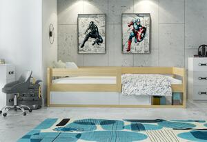 Detská posteľ HUGO, 80x160, grafit/biela