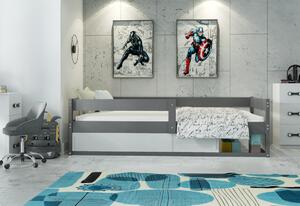Detská posteľ HUGO, 80x160, grafit/biela