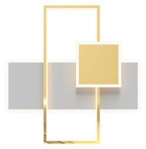 Zlaté chrómové stropné svietidlo SALO LED s geometrickým rámom