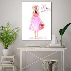 Obraz na plátne Prechádzka v ružových šatách - Gisele Oliveira Fraga Baretta Rozmery: 40 x 60 cm