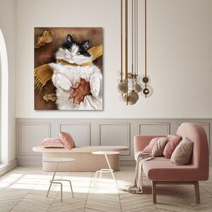Obraz na plátne Jesenná mačka so šálom - Svetlana Gracheva Rozmery: 40 x 60 cm