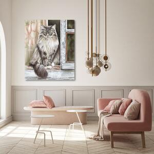 Obraz na plátne Vidiecka mačka na parapete - Svetlana Gracheva Rozmery: 40 x 60 cm