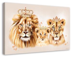Obraz na plátne Kráľovská levia rodina - Svetlana Gracheva Rozmery: 60 x 40 cm