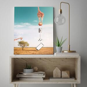 Obraz na plátne Žirafa, lopta a elektronika - Bryantama Art Rozmery: 40 x 60 cm