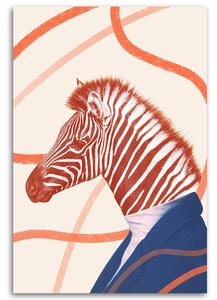 Obraz na plátne Zebra Oranžová abstrakcia zvierat - Bryantama Art Rozmery: 40 x 60 cm