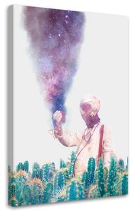 Obraz na plátne Galaxy Astronaut Cacti Abstrakt - Bryantama Art Rozmery: 40 x 60 cm