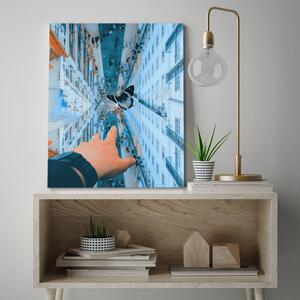 Obraz na plátne Budovy City Hand Butterfly - Bryantama Art Rozmery: 40 x 60 cm