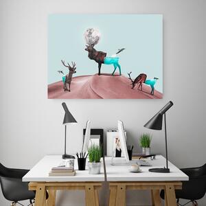 Obraz na plátne Zvieratá jeleň surrealizmus - Bryantama Art Rozmery: 60 x 40 cm