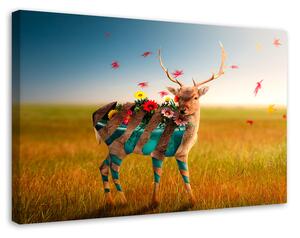 Obraz na plátne Jelenia lúka Kvety Surrealizmus - Bryantama Art Rozmery: 60 x 40 cm