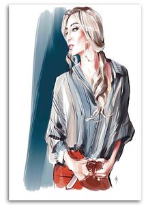 Obraz na plátne Krásna blondínka Módna žena - Irina Sadykova Rozmery: 40 x 60 cm