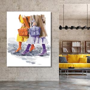 Obraz na plátne Fialová oranžová prechádzka Móda ženy - Irina Sadykova Rozmery: 40 x 60 cm