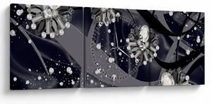 Obraz - Diamanty v priestore (s hodinami) (90x30 cm)