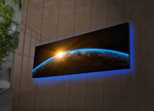 Hanah Home Obraz s LED osvetlením Zemegule 90x30 cm
