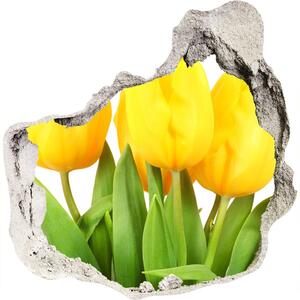 Nálepka 3D diera na stenu Žlté tulipány nd-p-50296445