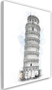 Obraz na plátne Náčrt šikmej veže v Pise - Cornel Vlad Rozmery: 40 x 60 cm