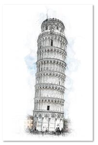 Obraz na plátne Náčrt šikmej veže v Pise - Cornel Vlad Rozmery: 40 x 60 cm