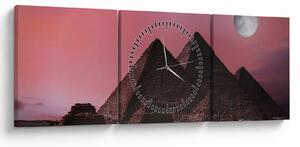 Obraz - Pyramídy Giza, Egypt (s hodinami) (90x30 cm)