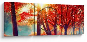 Obraz - Jesenná krajina (s hodinami) (90x30 cm)