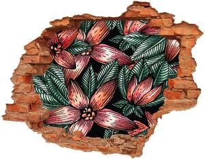 Nálepka diera na stenu betón Kvetinový vzor