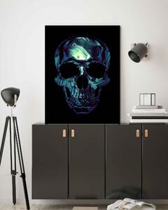 Obraz na plátne Modrá lebka a plameň - Nikita Abakumov Rozmery: 40 x 60 cm