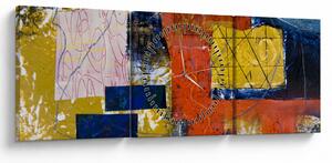Obraz - Abstrakcia (s hodinami) (90x30 cm)
