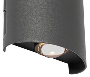 Vonkajšie nástenné svietidlo tmavosivé vrátane LED 2 svietidiel IP54 - Silly