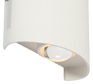 Vonkajšie nástenné svietidlo biele vrátane LED 2 svietidiel IP54 - Silly