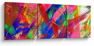 Obraz - Farebná abstrakcia (s hodinami) (90x30 cm)