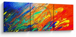 Obraz - Farebná abstrakcia (s hodinami) (90x30 cm)