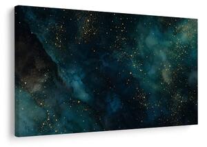 Obraz tyrkysová galaxia so zlatom