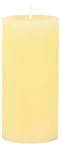Rustikálna stĺpová sviečka v pastelovej žltej farbe 7 x 15 cm Chic Antique 40735