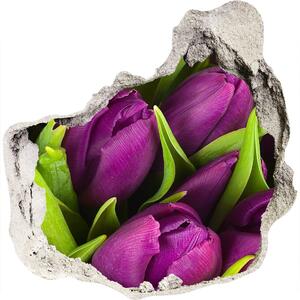Samolepiaca diera na stenu Fialové tulipány nd-p-89975331