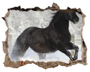 Díra 3D fototapeta nálepka Cválajícím koni sneh