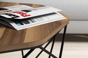 Dizajnový konferenčný stolík Gagenia 90 cm vzor orech