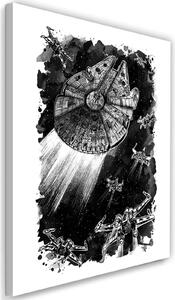 Obraz na plátne Star Wars, Millennium Falcon X-Wing - Dr.Monekers Rozmery: 40 x 60 cm