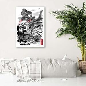 Obraz na plátne Godzilla, King Ghidorah - Dr.Monekers Rozmery: 40 x 60 cm
