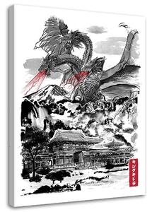 Obraz na plátne Godzilla, King Ghidorah - Dr.Monekers Rozmery: 40 x 60 cm
