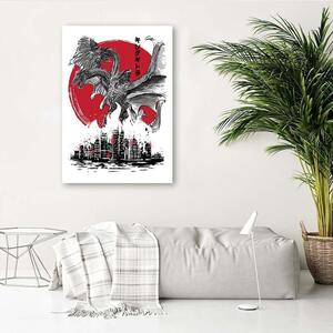 Obraz na plátne Godzilla, film King Ghidorah - Dr.Monekers Rozmery: 40 x 60 cm