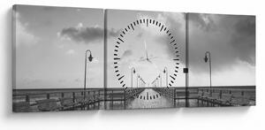 Obraz - Promenáda pri pobreží (s hodinami) (90x30 cm)