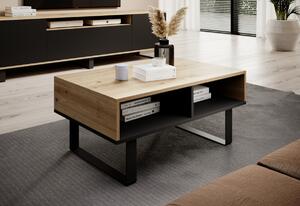 Konferenčný stolík LOGAN, 90x40x50, dub artisan/čierna
