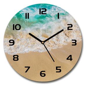 Sklenené hodiny okrúhle Pláž a more