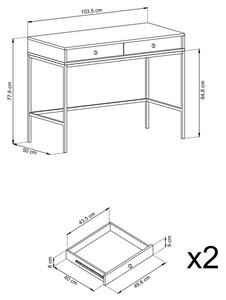 Konzolový stolík Eladia 103,5 cm - tmavomodrá