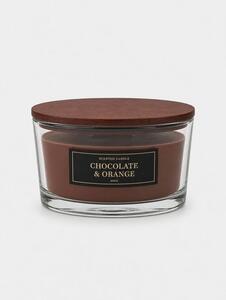 Sinsay - Vonná sviečka s dreveným knôtom Chocolate & Orange - hnedá