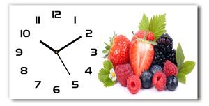 Vodorovné Moderné sklenené hodiny na stenu Lesné ovocie